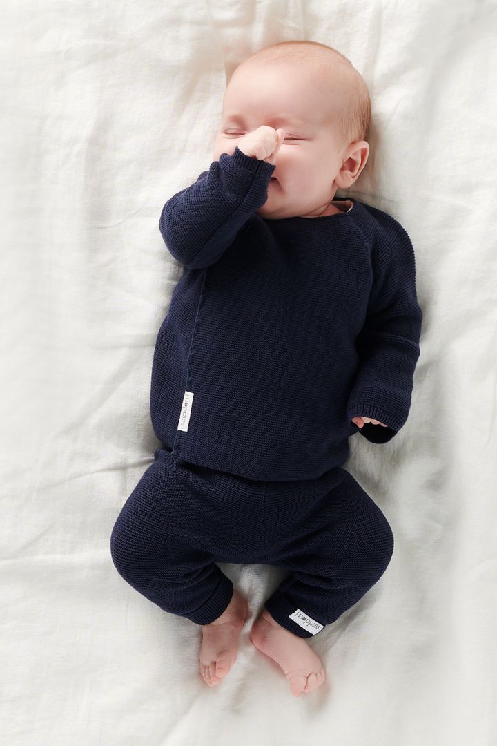 Organic Baby Wickel-Pullover navy