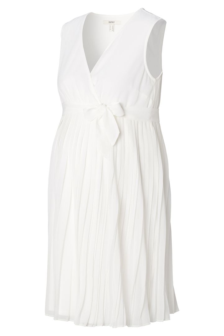 Eco Pleated Maternity Dress white