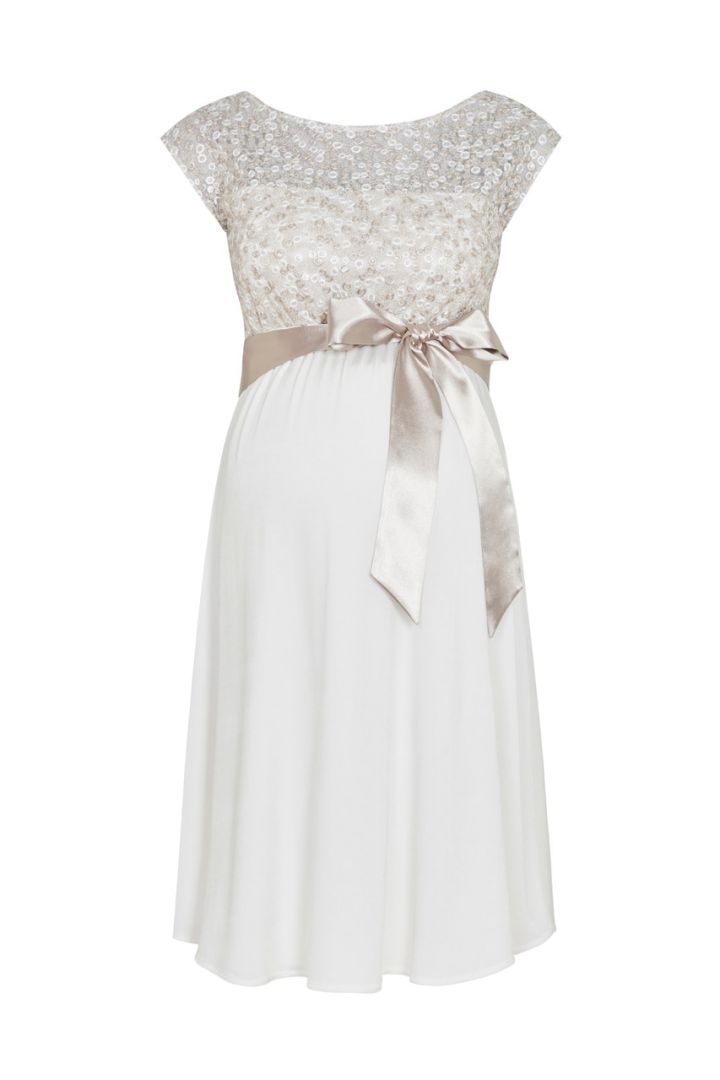 Maternity Wedding Dress with Sequined Top Plus Size