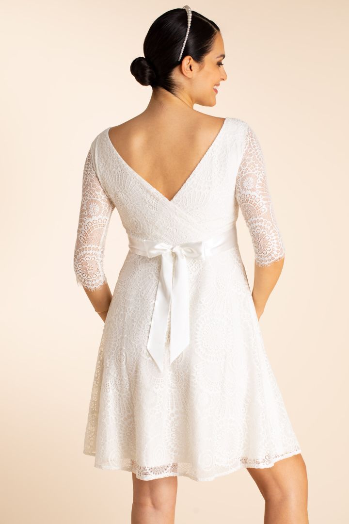 Plus Size A-Linie Umstandsbrautkleid mit Rückenausschnitt