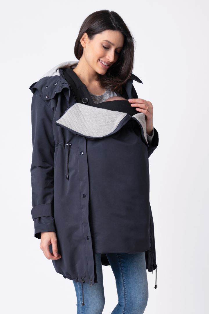 Lightweight Umstandsparka und Tragejacke navy