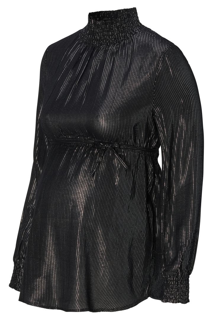 Evening Maternity Blouse with High Neck