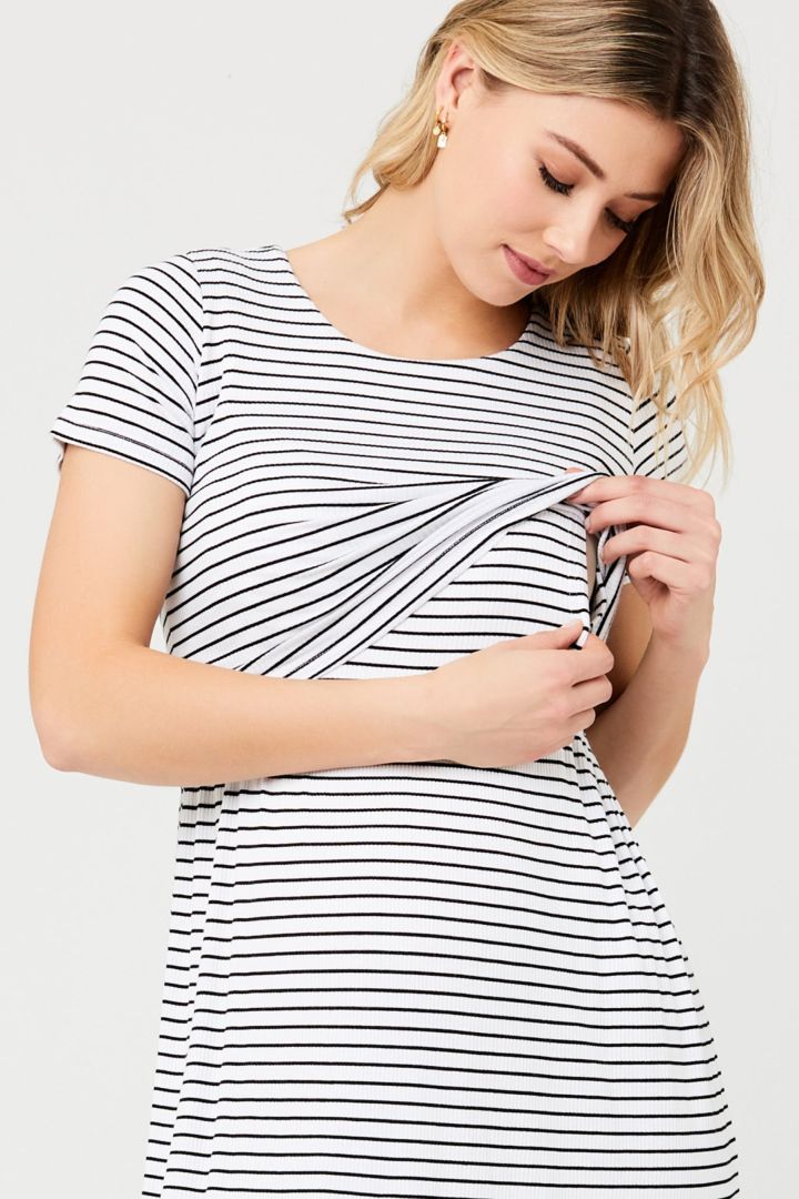 Umstands- und Stillkleid gestreift