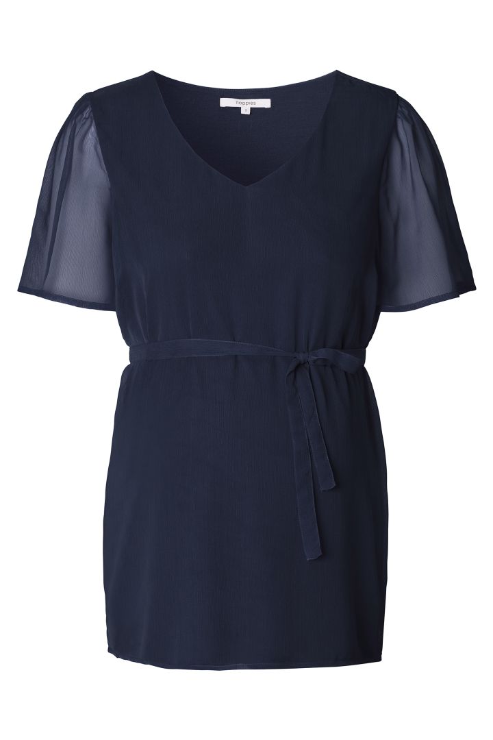 Eco Chiffon Maternity Blouse navy