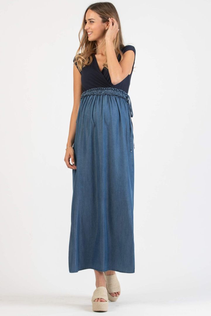 Tencel Umstands- und Still-Maxikleid