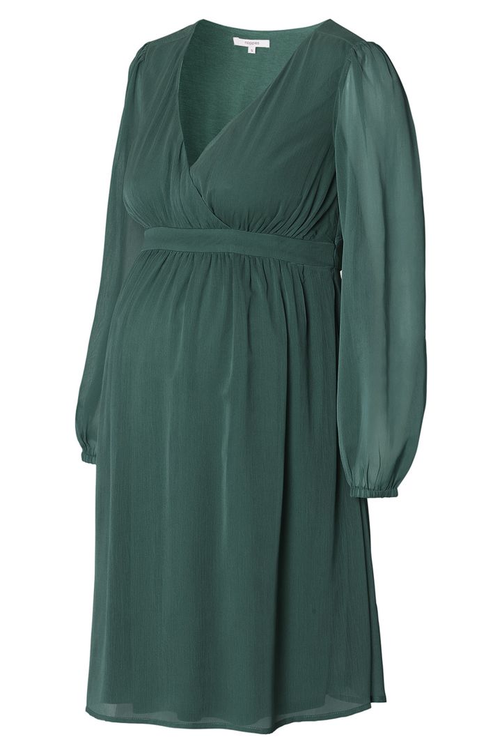 Eco Chiffon Umstandskleid dunkelgrün