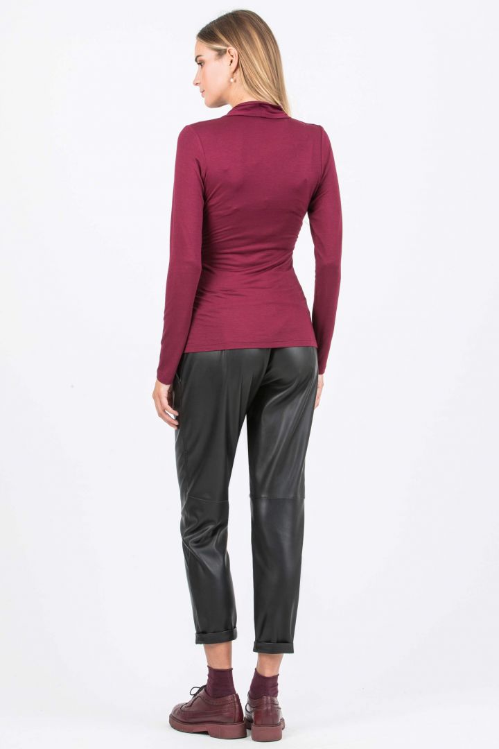 Faux Leather Maternity Trousers Loose Fit