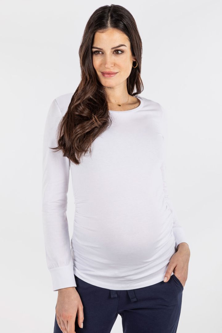 Organic Cotton Maternity Shirt white