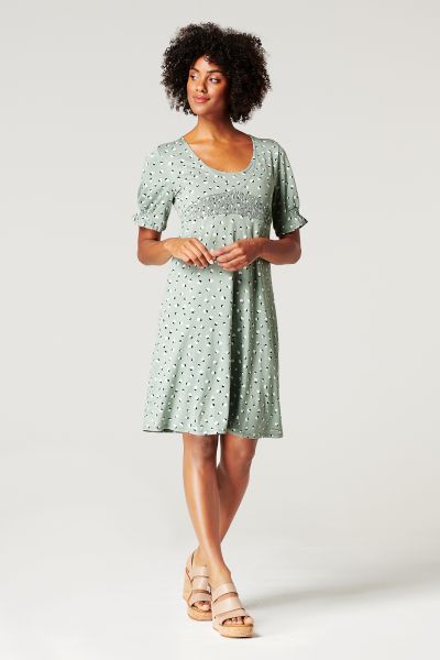 Ecovero Umstands- und Stillkleid mit Print mint