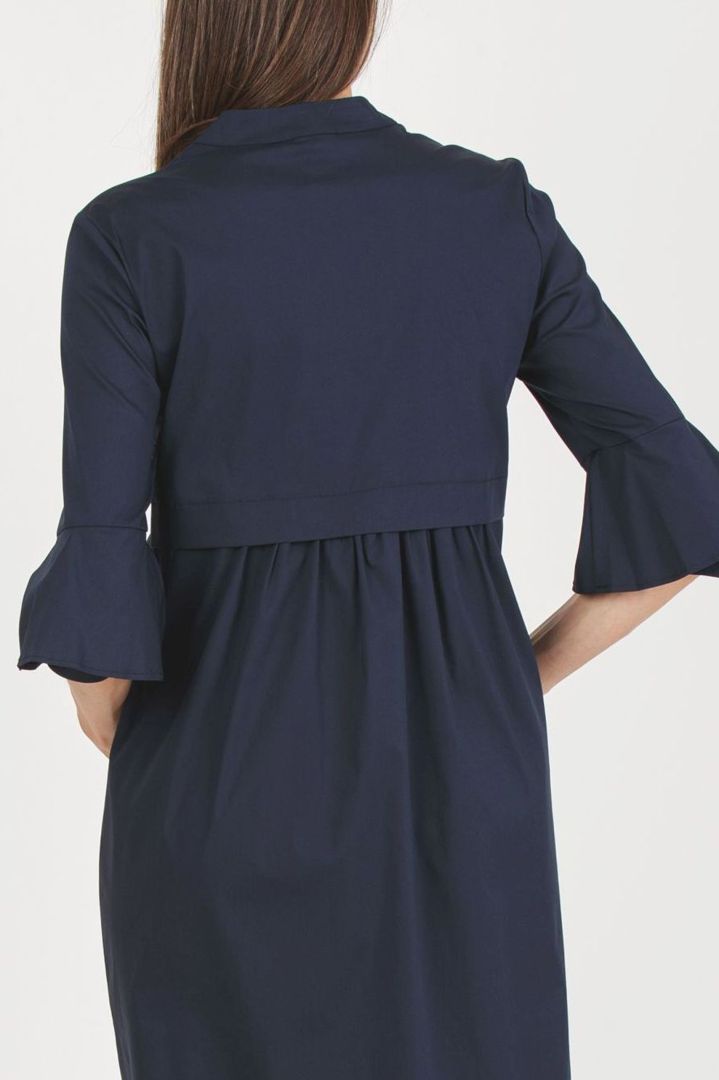 Umstands- und Still-Hemdblusenkleid navy