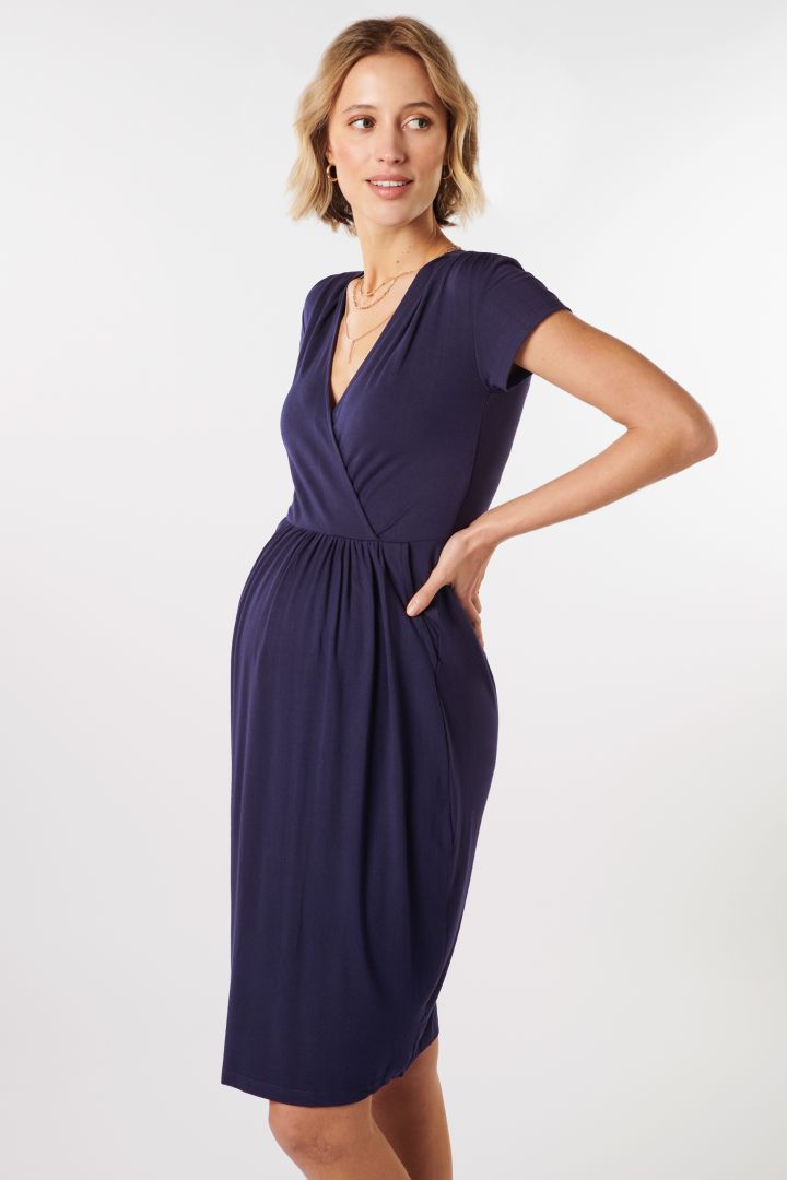 Organic Umstands- und Stillkleid navy