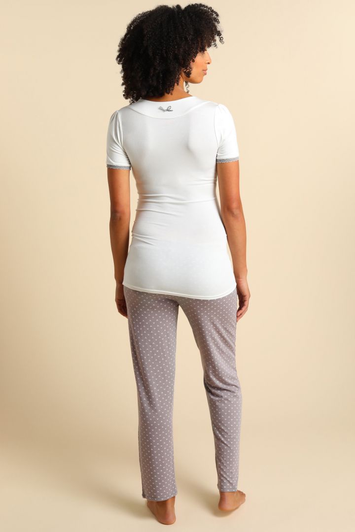 Modal Maternity and Nursing Shirt off-white