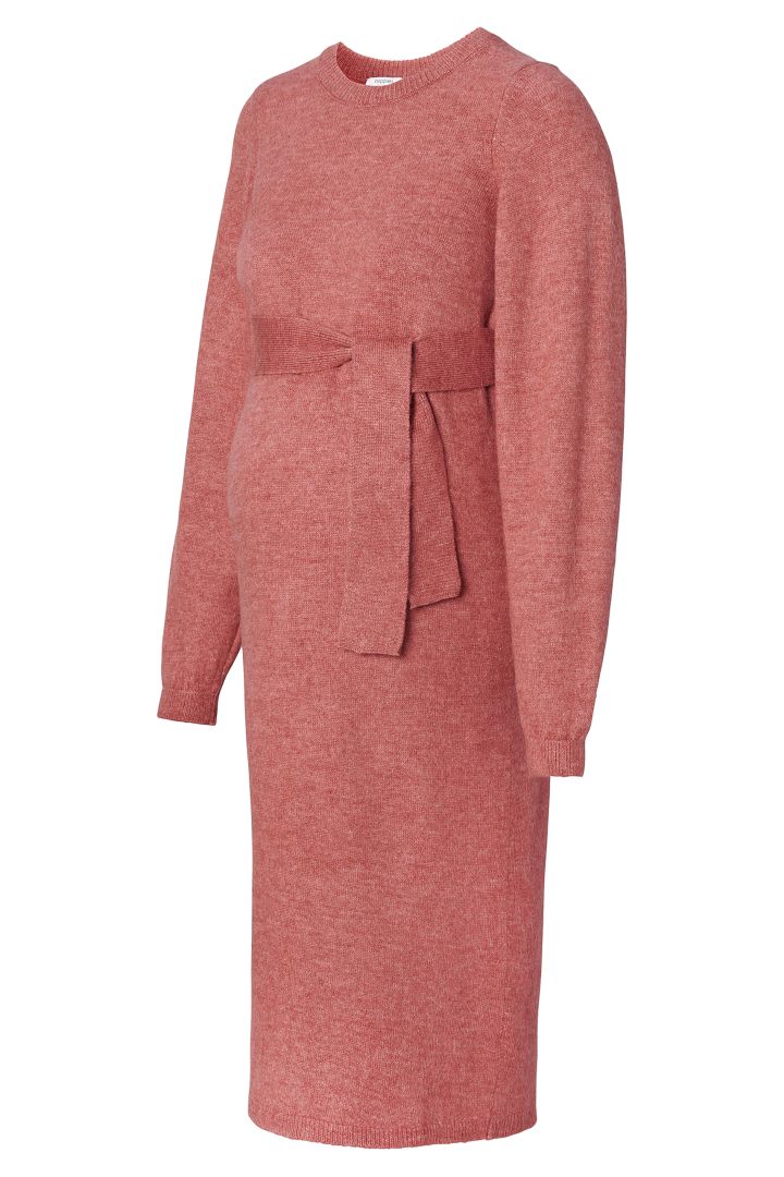 Eco Umstandsstrickkleid mit Bindegürtel