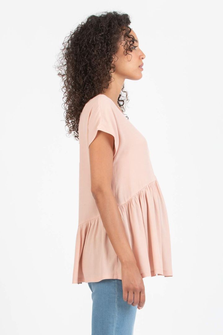 Umstandsbluse mit Volant rose