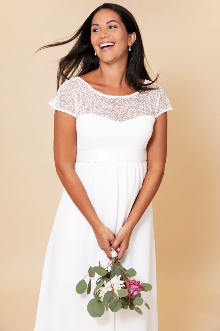 Umstandsbrautrobe mit Snow White Detail