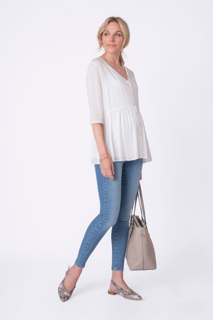 Maternity and Nursing Tunic Front V-Neck Button