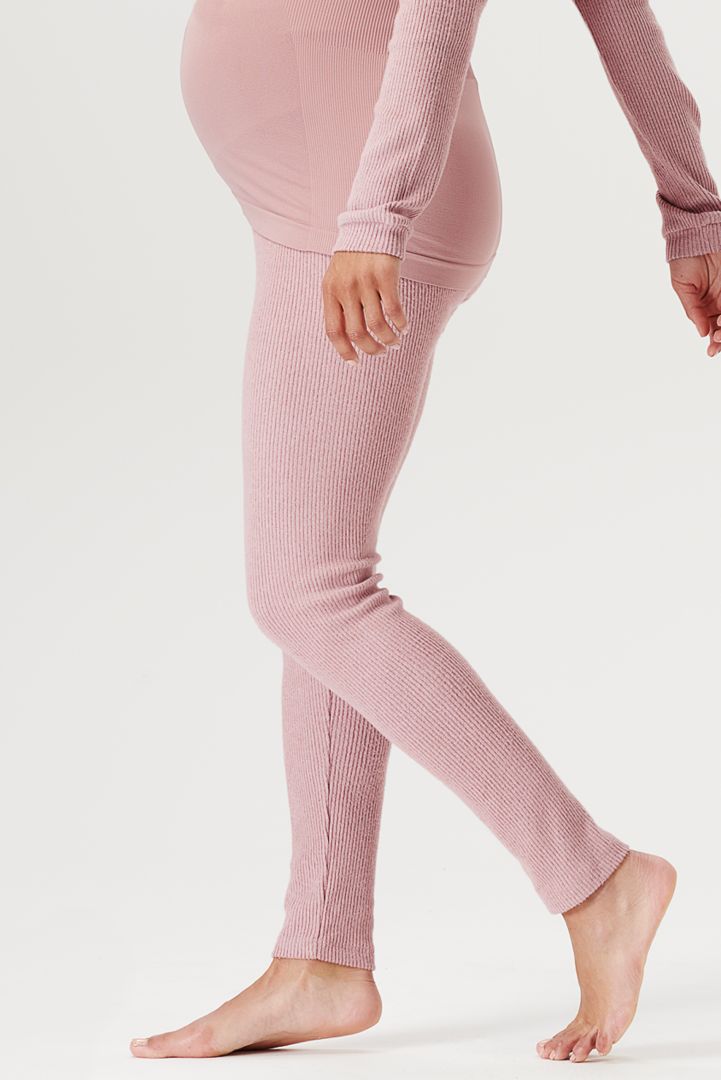 Ecovero Rippstrick Umstandsleggings rosa