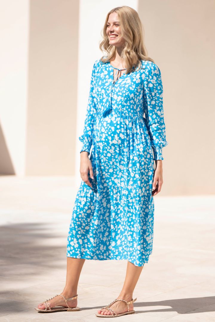 Midi Umstands- und Stillkleid mit Quasten