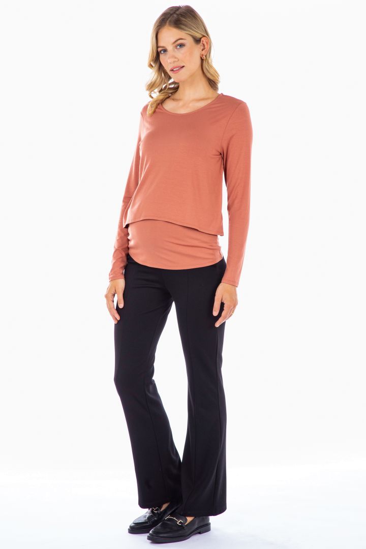 Ecovero Double Layer Maternity- and Nursing Shirt terracotta