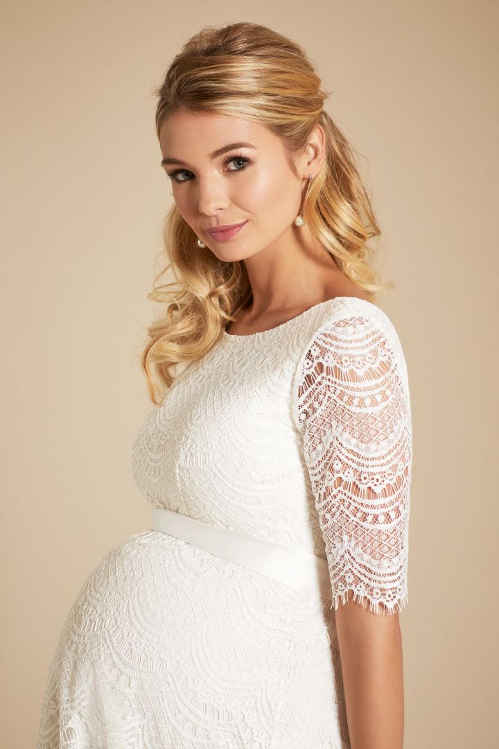 A-Line Maternity Wedding Dress with Back Cut-Out