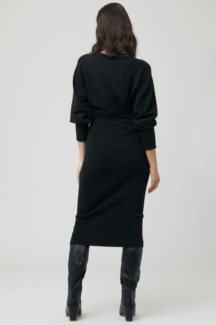 Maternity knit Dress with Balloon Sleeves