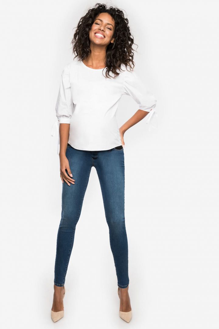 Slim Fit Unterbauch Umstandsjeans mit Stretch Einsätzen medium wash