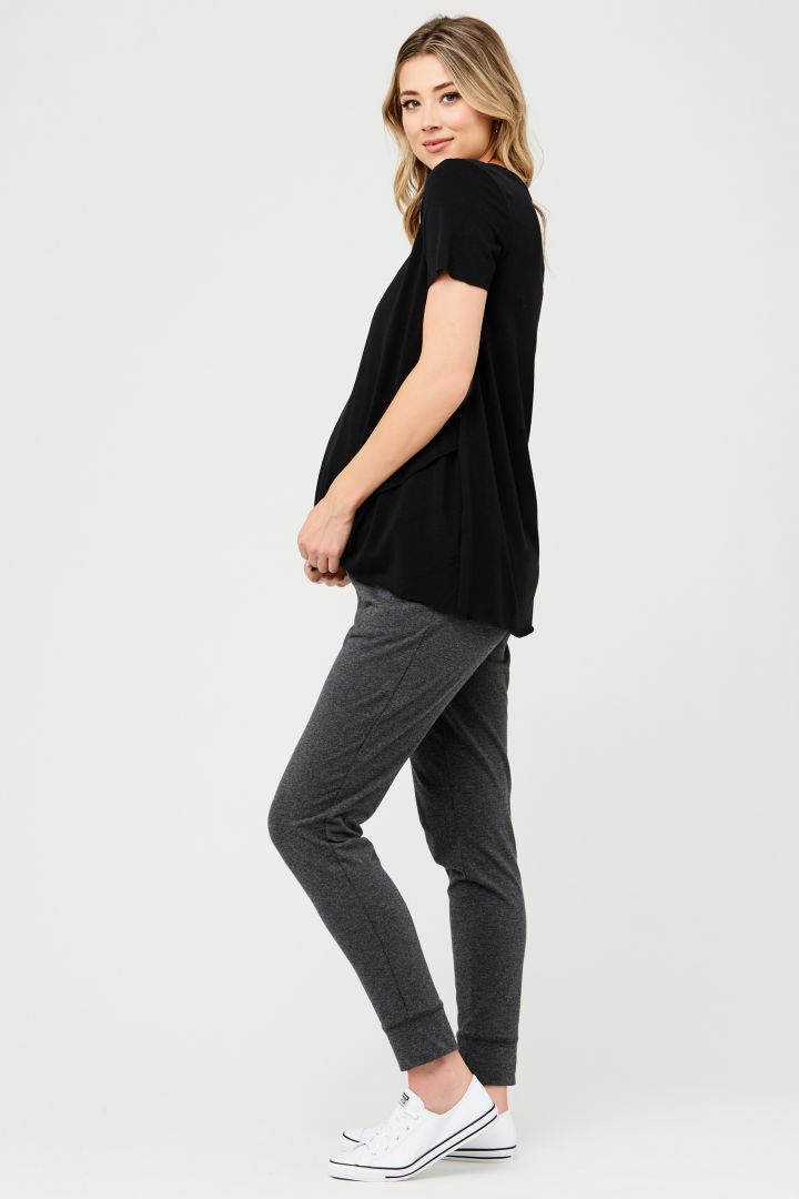 Raw Edge Umstands- und Stillshirt schwarz