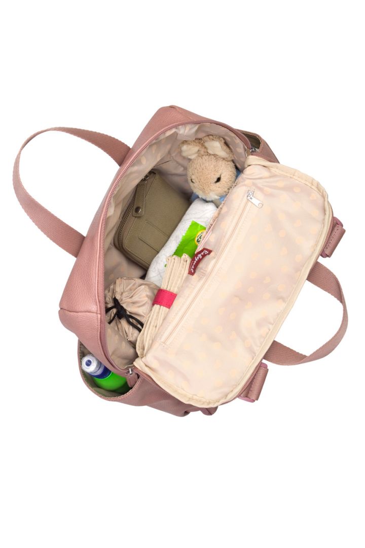Wickelrucksack aus veganem Kunstleder rosa