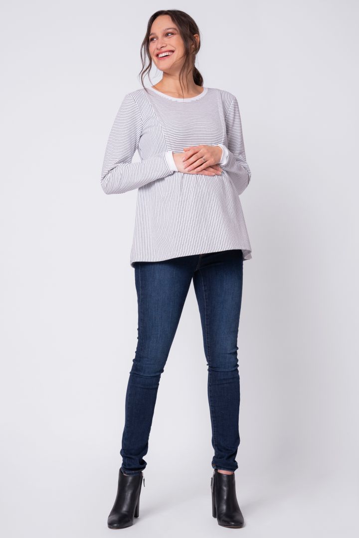 Maternity and Nursing Tunic with Stripes
