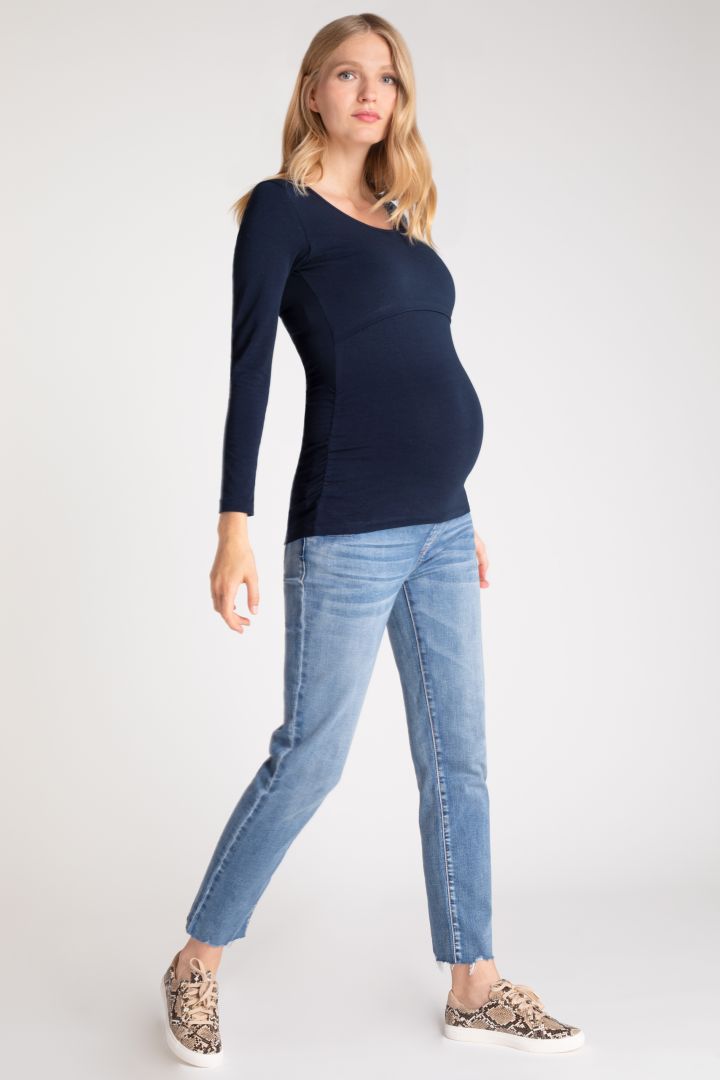Umstands- und Stillshirt aus Bio-Baumwolle navy