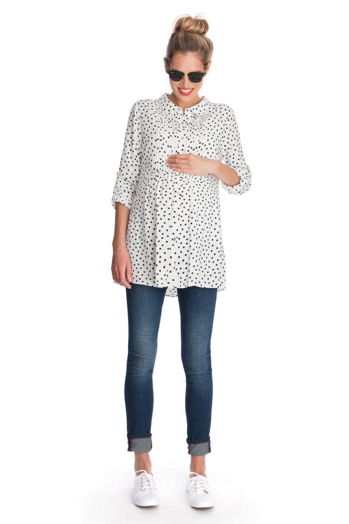 Polka Dot Umstands- und Stillbluse