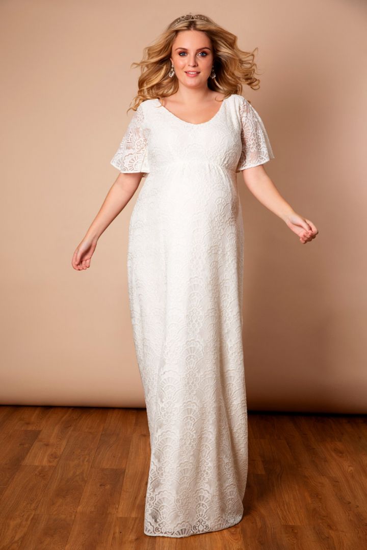 Plus Size Umstandsbrautkleid mit Kimonoärmeln