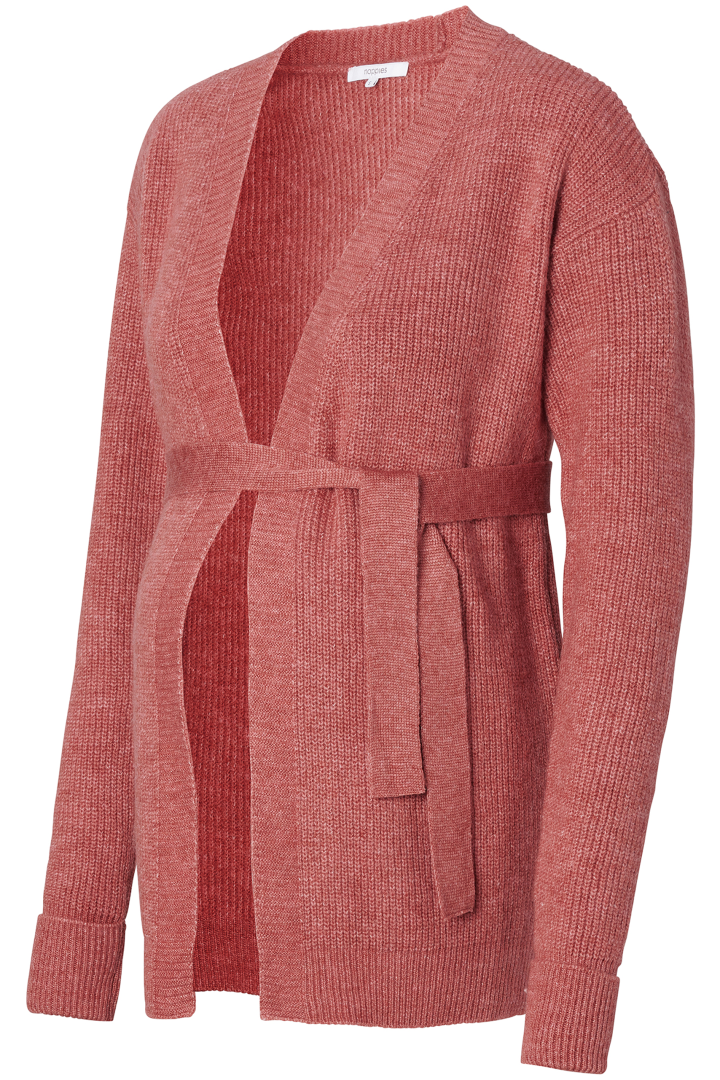 Eco Umstands Cardigan mit Bindegürtel terracotta