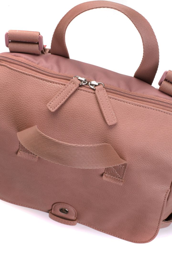 Wickelrucksack aus veganem Kunstleder rosa