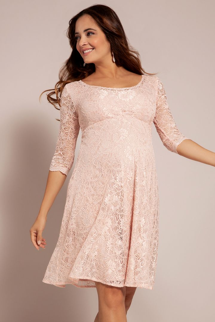Festliches Umstandskleid mit Spitze rosa