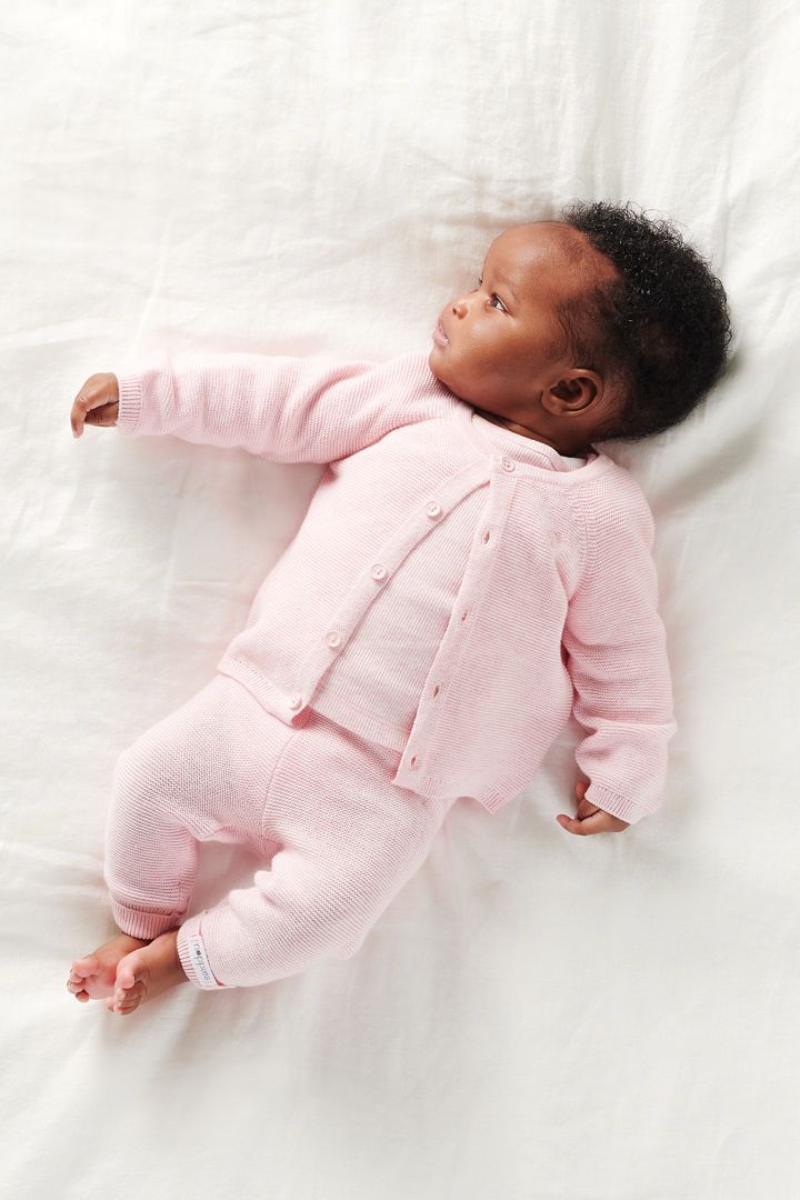 Organic Baby-Strickhose rosa