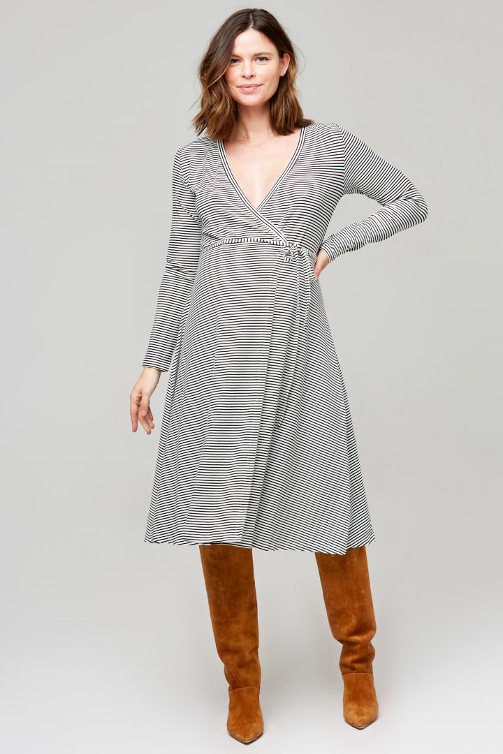 Umstands- und Still-Wickelkleid aus Bambus Viskose