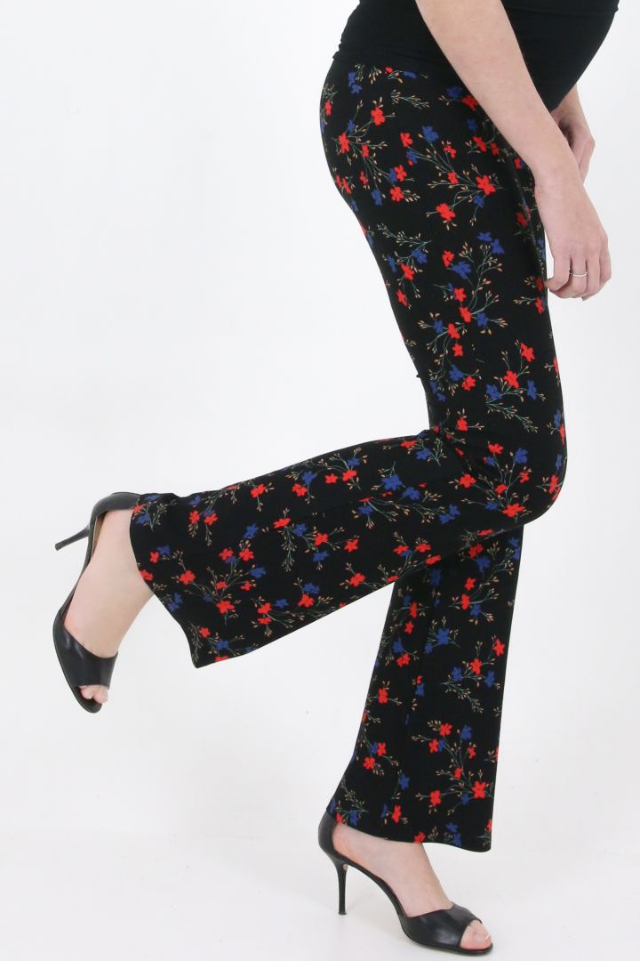 Flared Umstandshose mit Blumen Print