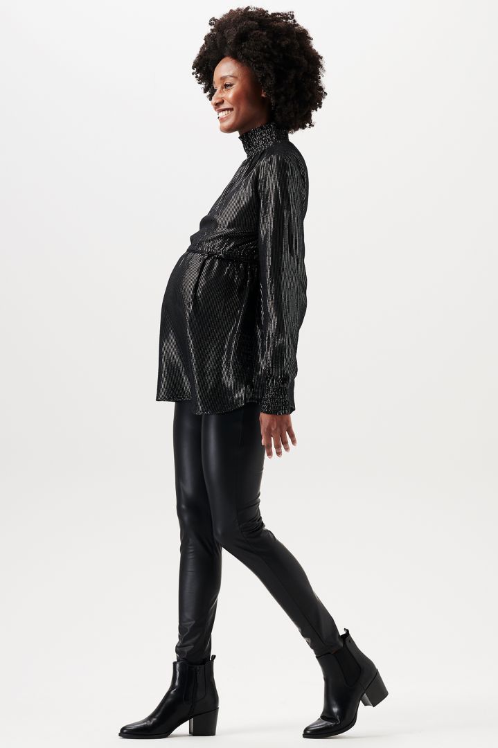 Evening Maternity Blouse with High Neck