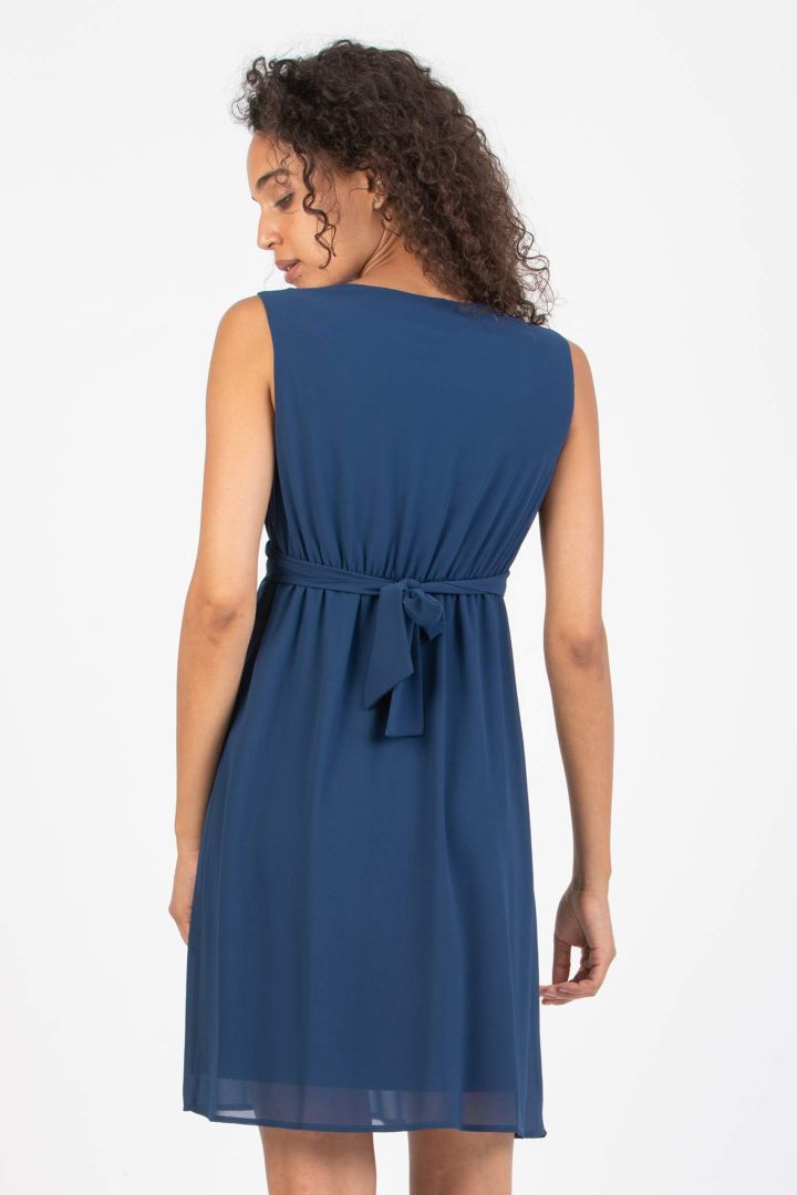 Chiffon Maternity Wedding Dress with Nursing Opening blue