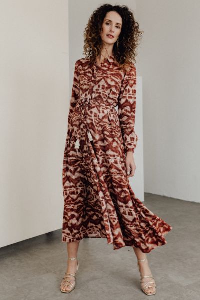 Maxi Umstands- und Stillkleid mokka art