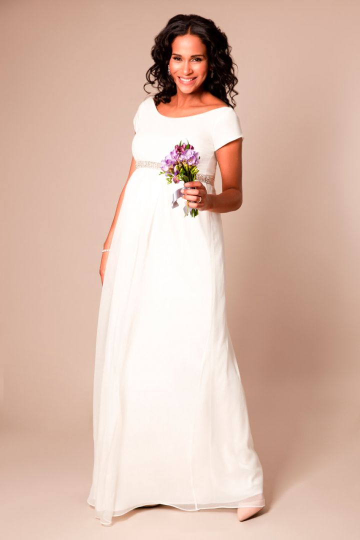 Maternity Wedding Dress in Silk Chiffon, Long