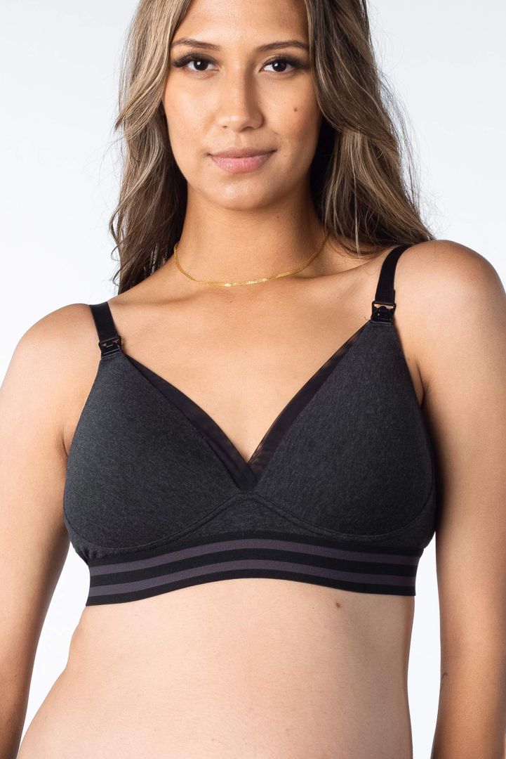 Contour Schwangerschafts- und Still BH aus Baumwolle schwarz