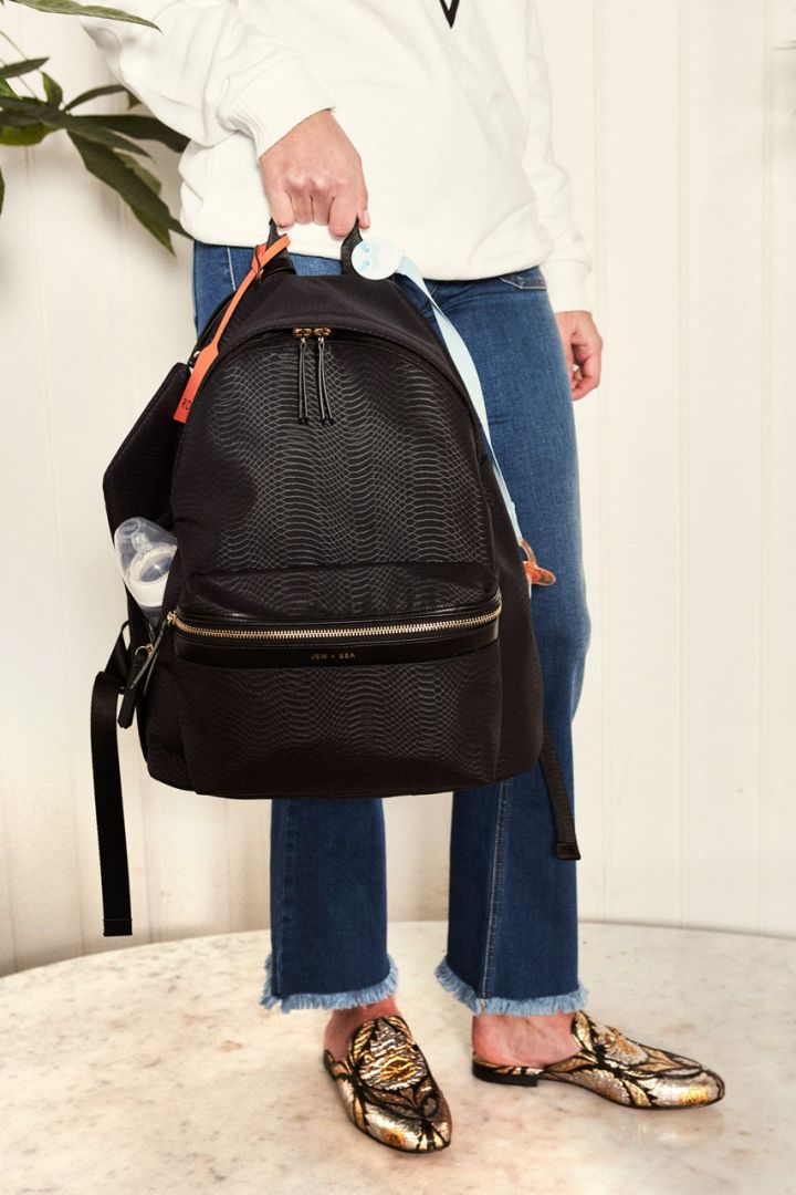 Wickelrucksack Pythonoptik schwarz