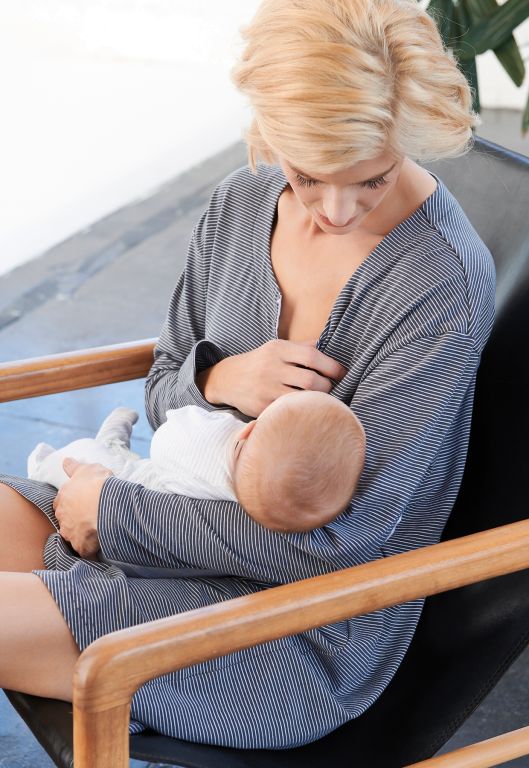 Umstands- und Stillnachthemd mit Knopfleiste