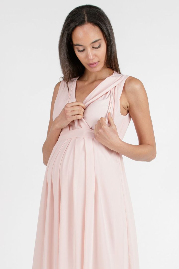 Chiffon Umstands- und Stillkleid rosa