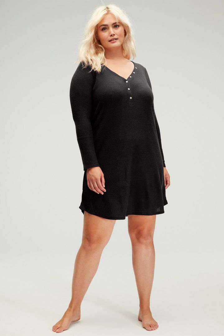 Henley Maternity Nightie black