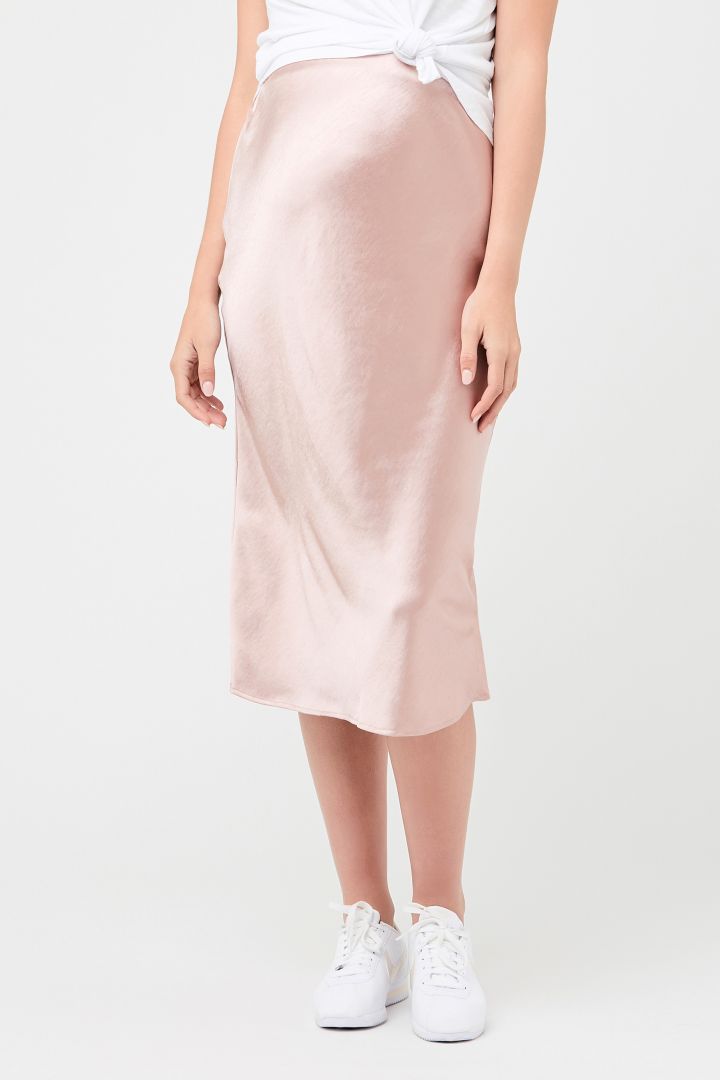 Satin Maternity Skirt rose