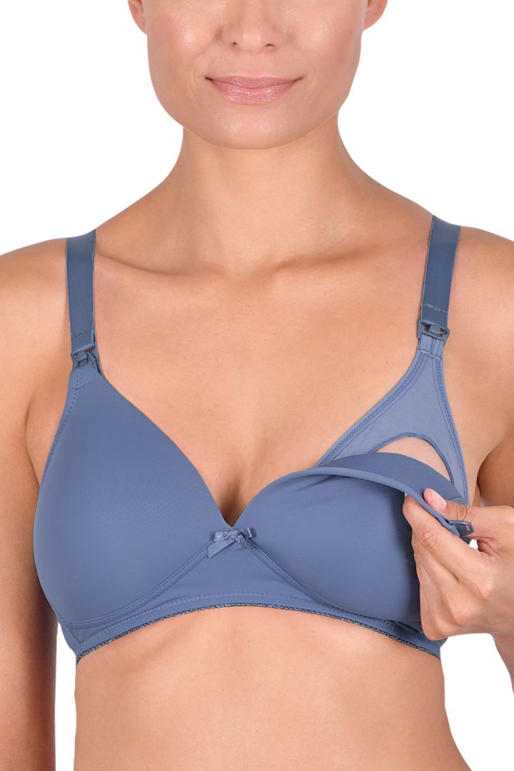 Maternity and Nursing Bra with Form Cups blue
