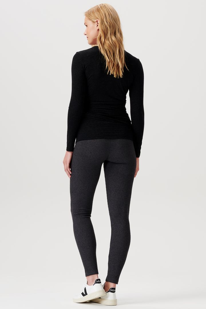 Ecovero Rippstrick Umstandsleggings grau